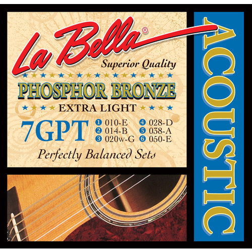 La Bella 7GPT Phosphore Bronze - Extra Light Guage Acoustic Strings La Bella 7GPT Phosphore Bronze - Extra Light Guage Acoustic Strings