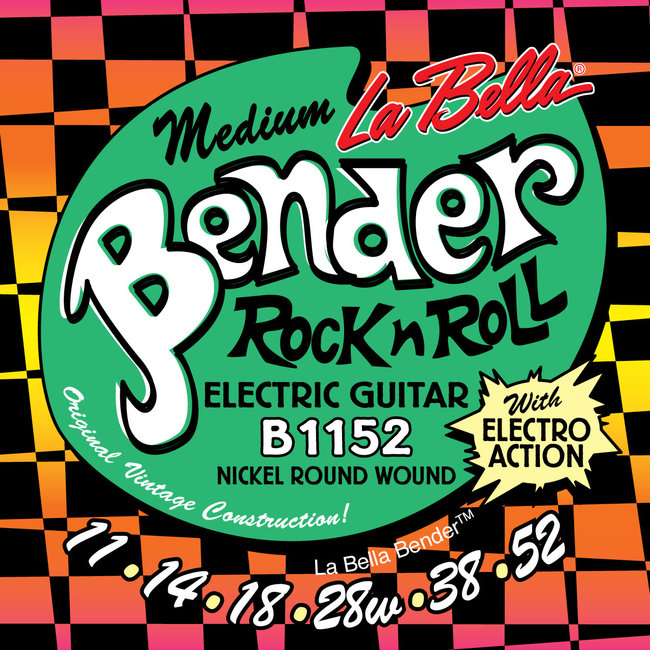 La Bella B1152 Medium Bender, Medium Guage Electric Guitar Strings