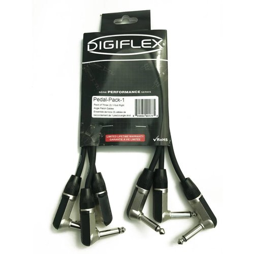 Digiflex 3x1 Foot Patch Cables with Right Angle Phone Plugs (3 Pack) Digiflex 3x1 Foot Patch Cables with Right Angle Phone Plugs (3 Pack)