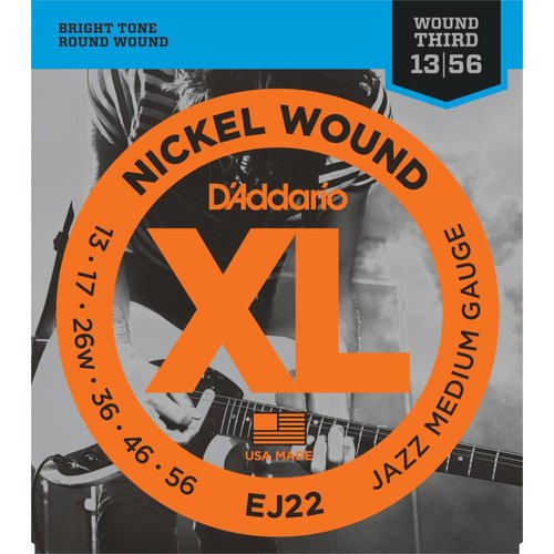 D'Addario EJ22 - Nickel Wound Electric Guitar Strings Jazz Medium 0.13-0.56 D'Addario EJ22 - Nickel Wound Electric Guitar Strings Jazz Medium 0.13-0.56