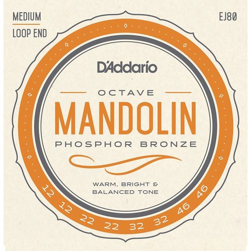 D'Addario EJ80 Phosphor Bronze Octave Mandolin Strings Medium 0.12-0.46 D'Addario EJ80 Phosphor Bronze Octave Mandolin Strings Medium 0.12-0.46