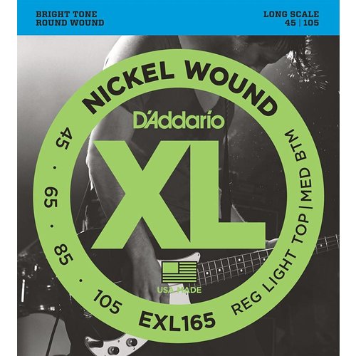 D'Addario EXL165 - Nickel Wound Bass Guitar Strings Custom Light 45-105 Long Scale D'Addario EXL165 - Nickel Wound Bass Guitar Strings Custom Light 45-105 Long Scale