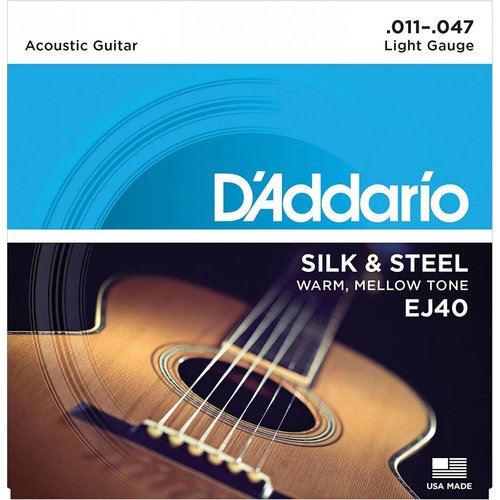 D'Addario EJ40 - Silk & Steel Folk Guitar Strings 11-47 D'Addario EJ40 - Silk & Steel Folk Guitar Strings 11-47