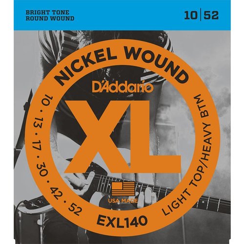 D'Addario EXL140 - Nickel Wound Electric Guitar Strings Light Top/Heavy Bottom 10-52 D'Addario EXL140 - Nickel Wound Electric Guitar Strings Light Top/Heavy Bottom 10-52