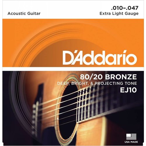 D'Addario EJ10 - 80/20 Strings Bronze XLite Acoustic D'Addario EJ10 - 80/20 Strings Bronze XLite Acoustic