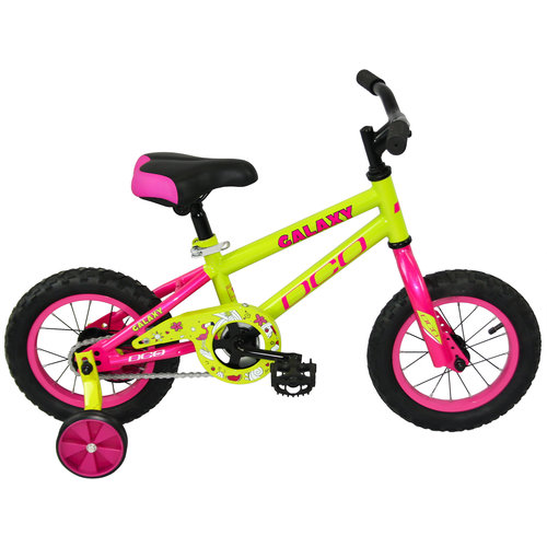 DCO DCO Galaxy Girl Bike 12'' Lime/Pink