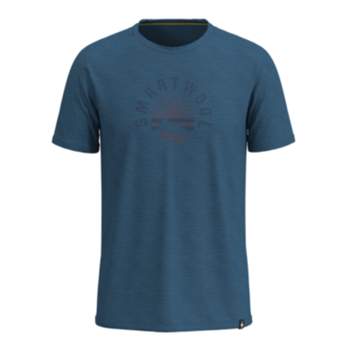 Smartwool T-Shirt Smartwool Merino Sunrise Mountains Bleu