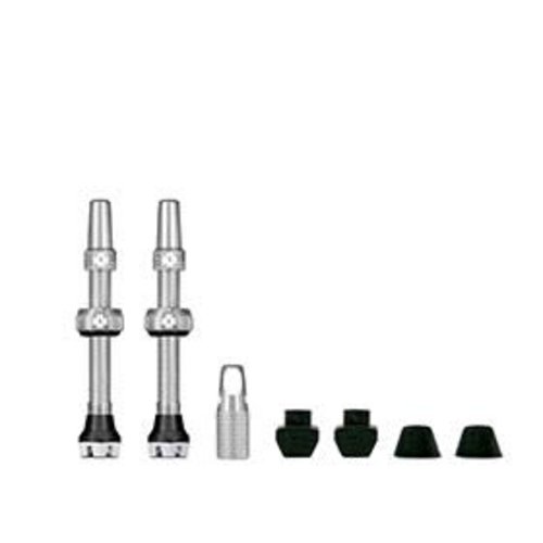 Muc-Off Valve Muc-Off V2 Tubeless Presta 44mm Paire Argent Muc-Off Valve Muc-Off V2 Tubeless Presta 44mm Paire Argent
