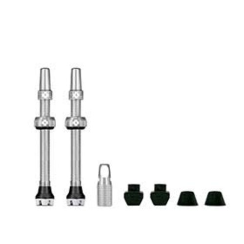 Muc-Off Valve Muc-Off V2 Tubeless Presta 60mm Paire Argent Muc-Off Valve Muc-Off V2 Tubeless Presta 60mm Paire Argent