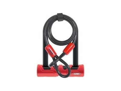 Abus Cadenas en U à clé Abus Ultimate 420 Mini + Câble, 140mmx80mm, 5-33/64'' x 3-5/32'', Épaisseur en mm: 17mm, Rouge