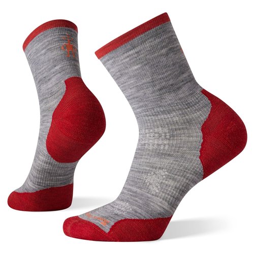 Smartwool Smartwool Women's Run Cold Weather Targeted Cushion Crew Socks (Grey/Red)