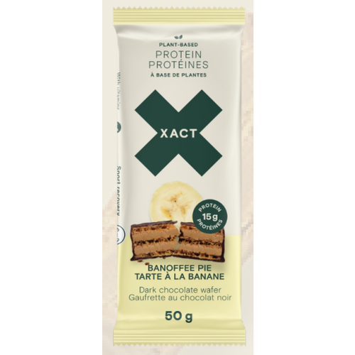 Xact Nutrition Gaufrette de protéines végétales Xact Chocolat/Tarte à la banane 50g