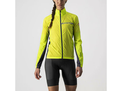 Castelli Coupe-vent manche longue Castelli Squadra Stretch Femme (Jaune fluo/Gris foncé)