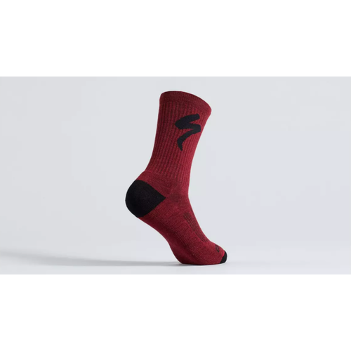 Specialized Specialized Logo Merino Midweight Tall Sock Burgundy