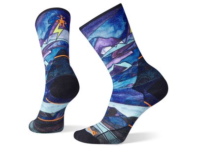 Smartwool Bas Smartwool Athlete Edition Run Print Crew Femme Bleu Multi