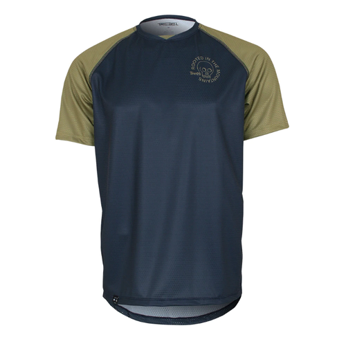 Trees Mountain Trees Mountain Roots Flow Short Sleeve Jersey Night Blue/Military Green Trees Mountain Trees Mountain Roots Flow Short Sleeve Jersey Night Blue/Military Green