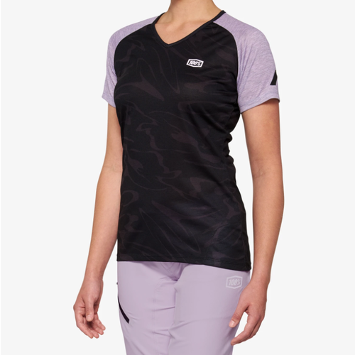 100% 100% Airmatic Short Sleeve Woman Jersey Black/Lavender 100% 100% Airmatic Short Sleeve Woman Jersey Black/Lavender