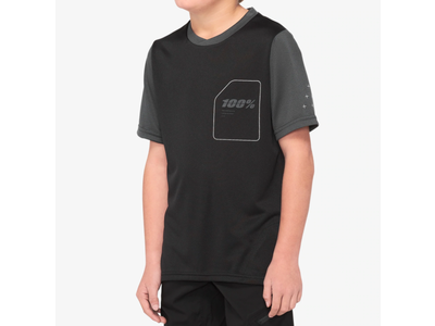 100% 100% Ridecamp Jr Short Sleeve Junior Jersey (Black/Charcoal)