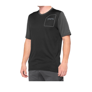 100% 100% Ridecamp Short Sleeve Jersey Black/Charcoal