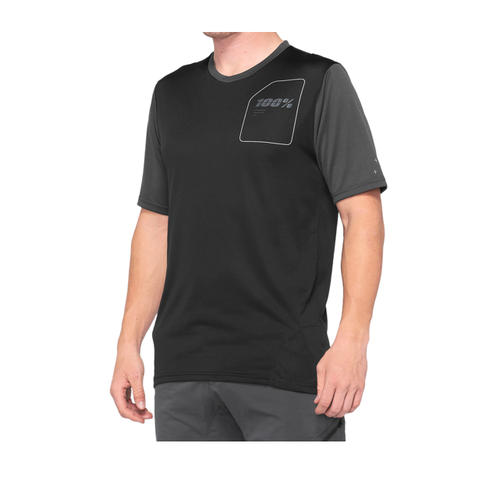 100% 100% Ridecamp Short Sleeve Jersey (Black/Charcoal)