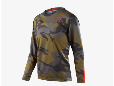 Troy Lee Designs Troy Lee Designs Flowline Long Sleeve Junior Jersey (Army Spray Camo)