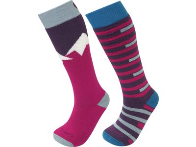 Lorpen Lorpen Merino Kid's Ski Sock Pink/Blue (2 Pack)