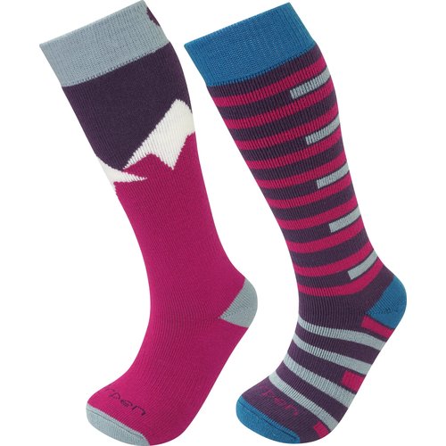 Lorpen Lorpen Merino Kid's Ski Sock Pink/Blue (2 Pack)