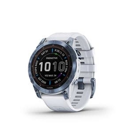 Garmin Montre intelligente GPS fēnix 7 Saphirre Solar (Bleu minéral/Blanc) Garmin Montre intelligente GPS fēnix 7 Saphirre Solar (Bleu minéral/Blanc)