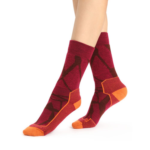 Icebreaker Icebreaker Hike+ Medium Crew Fractured Woman Sock Cherry/Espresso Icebreaker Icebreaker Hike+ Medium Crew Fractured Woman Sock Cherry/Espresso