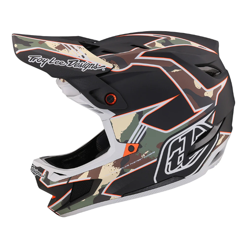 Troy Lee Designs Troy Lee Designs D4 Composite Mips Matrix Helmet (Camo Army Green)