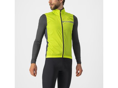 Castelli Coupe-vent sans manches Castelli Squadra Stretch Lime/Gris foncé