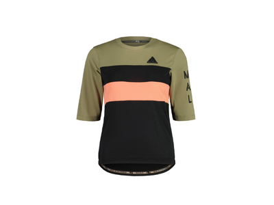 Maloja Maillot manches courtes Maloja WallisM Femme (Vert/Noir/Corail)