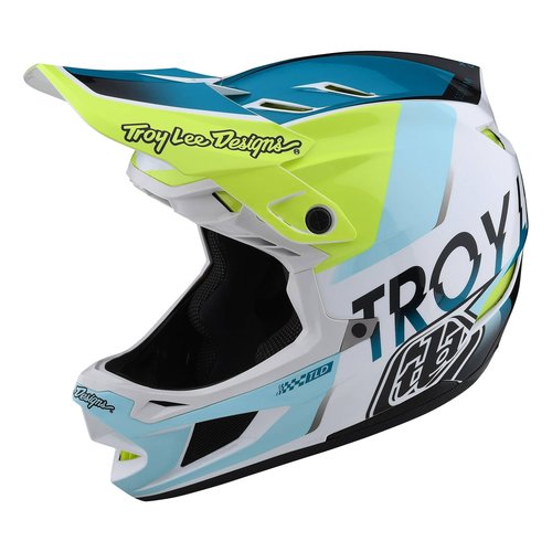 Troy Lee Designs Troy Lee Designs D4 Composite MIPS Qualifier Helmet (White/Green)