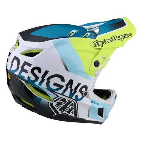 Troy Lee Designs Troy Lee Designs D4 Composite MIPS Qualifier Helmet (White/Green)