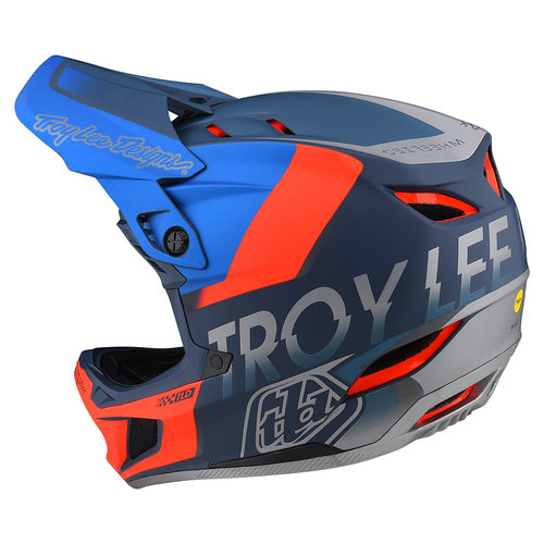 Troy Lee Designs Troy Lee Designs D4 Composite MIPS Qualifier Helmet (Blue/Red)