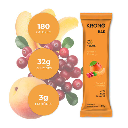 Kronobar Barre énergétique Krono Abricot et Canneberge 50g