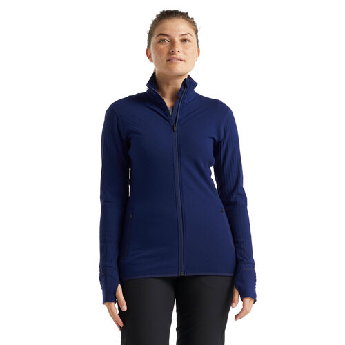 Icebreaker Chandail manches longues Full Zip Icebreaker Descender RealFleece™ Merino Femme Marine