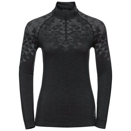 Odlo Odlo Kinship Performance Demi-Zip Woman Long Sleeve Base Layer Black/Melange