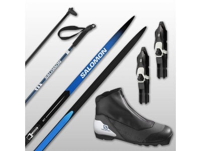 Ensemble classique Salomon (Skis RC7+ eSkin+Bottes Escape/Vitane+Fix Prolink Shift+Bâtons Escape Alu)