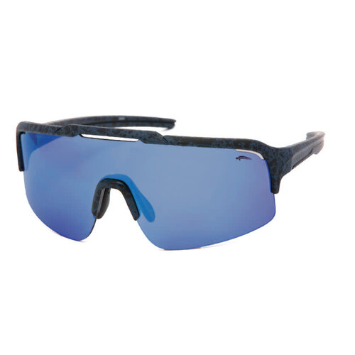 Atmosphere Atmosphere Devo Matte Black Sunglasses (Blue Revo Lens)