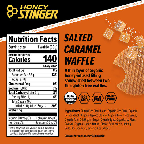 Honey Stinger Honey Stinger Salted Caramel Gluten-Free Waffle 30g