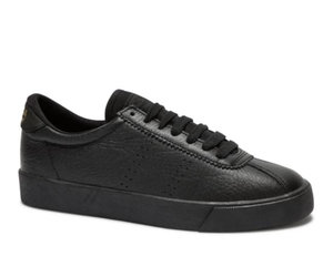 superga black leather