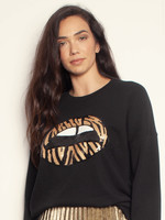 The Others The Slouchy Sweat - Black w/ Zebra Sequin Lips