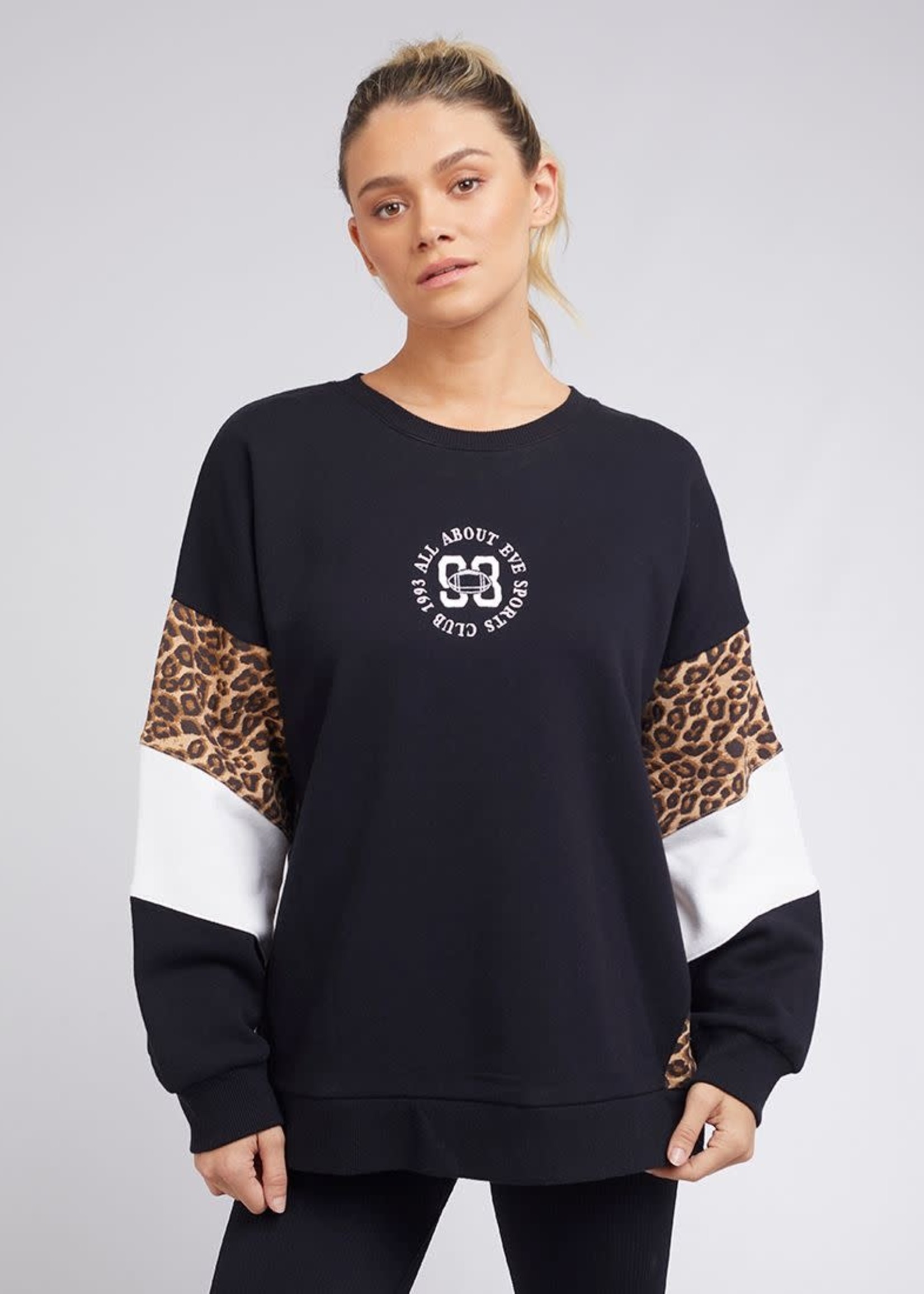 All About Eve Carter Leopard Panelled Crew