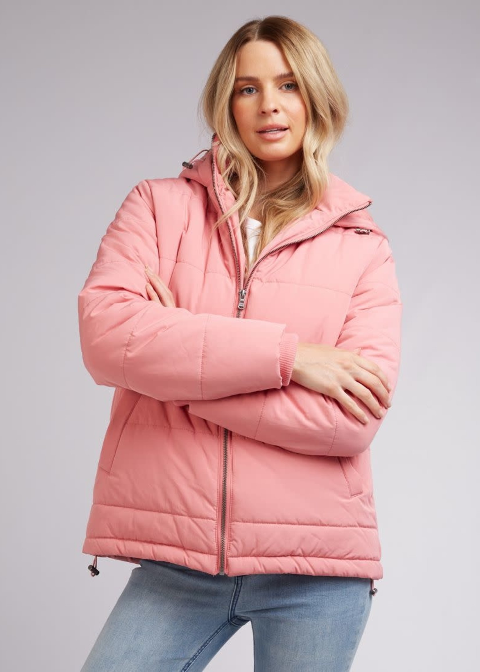 All About Eve Essential Puffer Jacket (Rose)