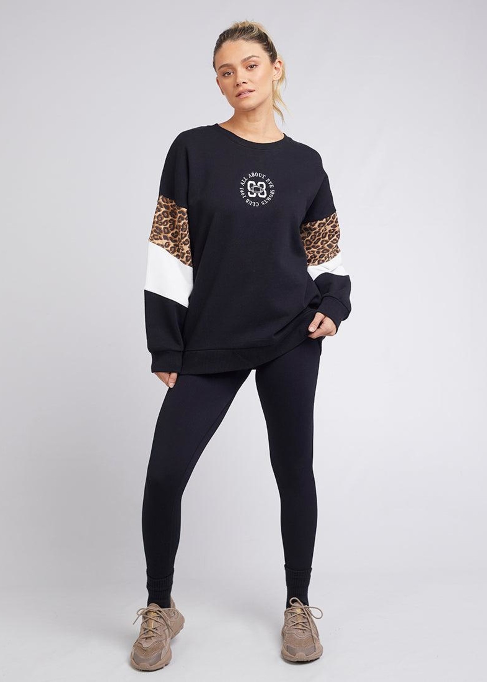 All About Eve Carter Leopard Panelled Crew