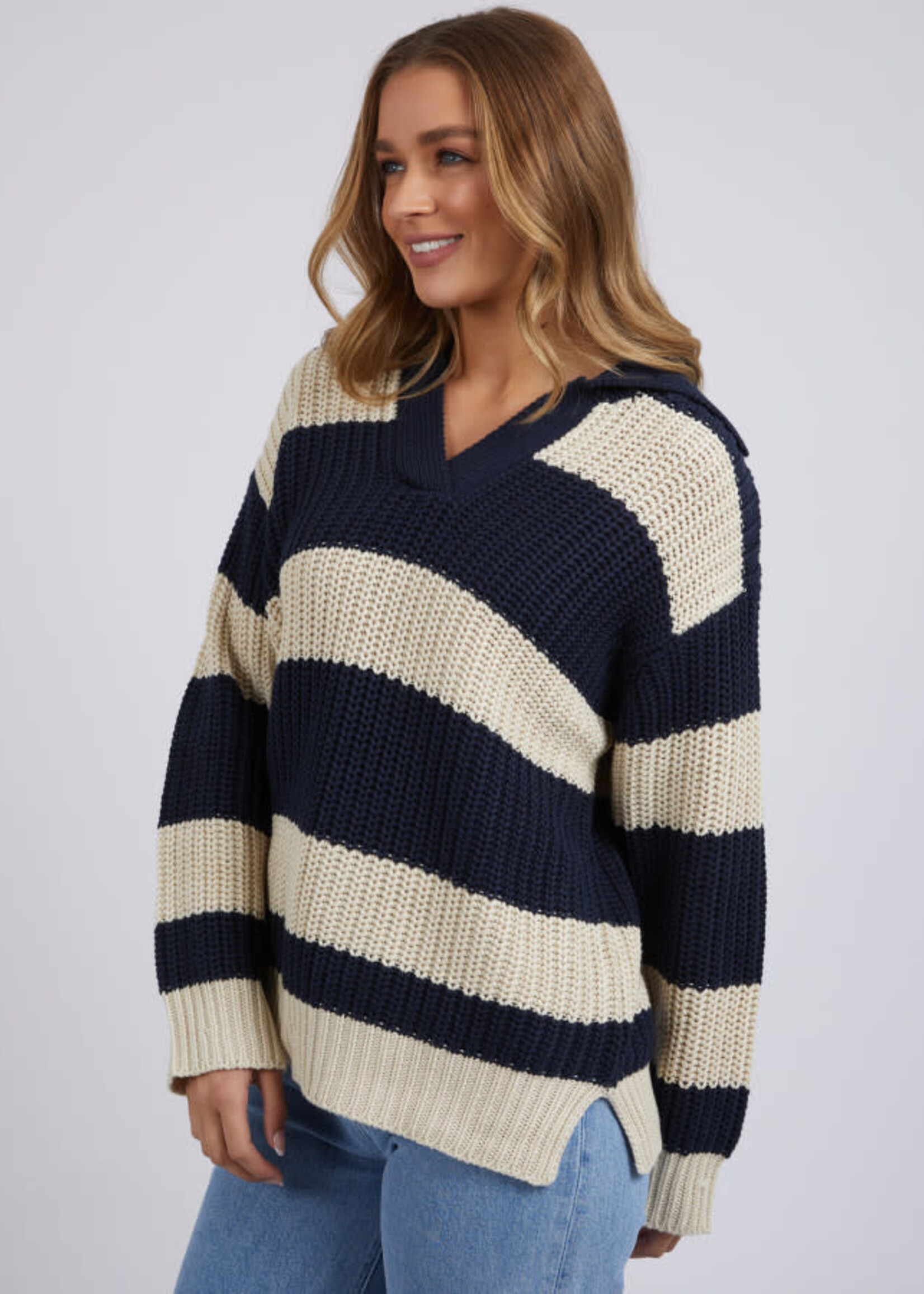 Foxwood Estella Strip Knit Navy