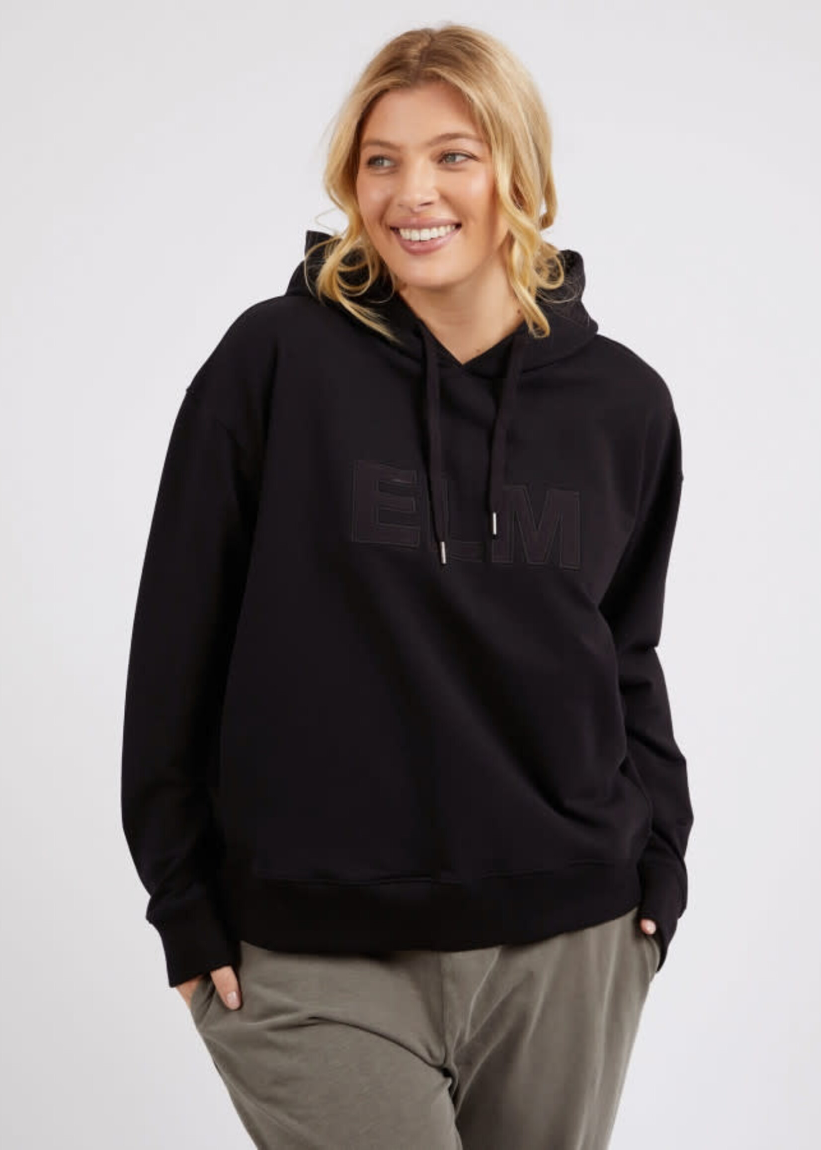 Elm Elm Applique Hoody Black