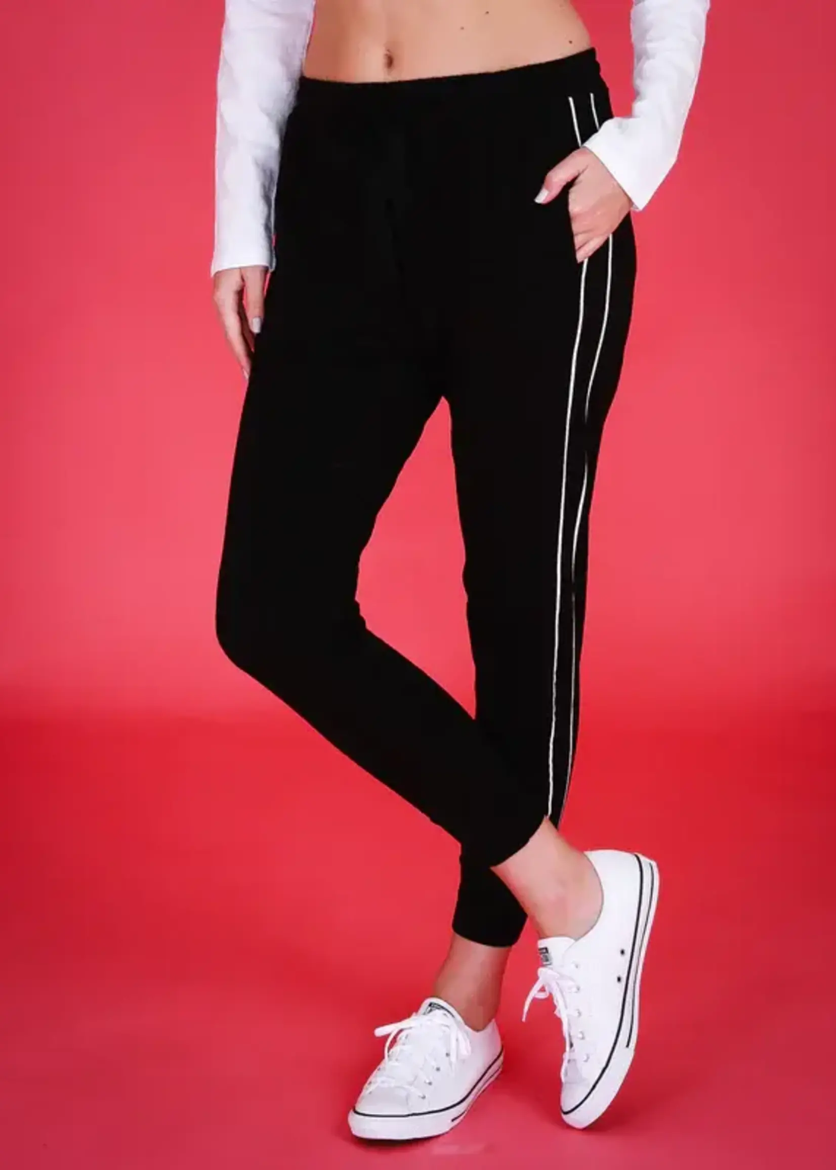 Rowan Stripe Seam Jogger BLK