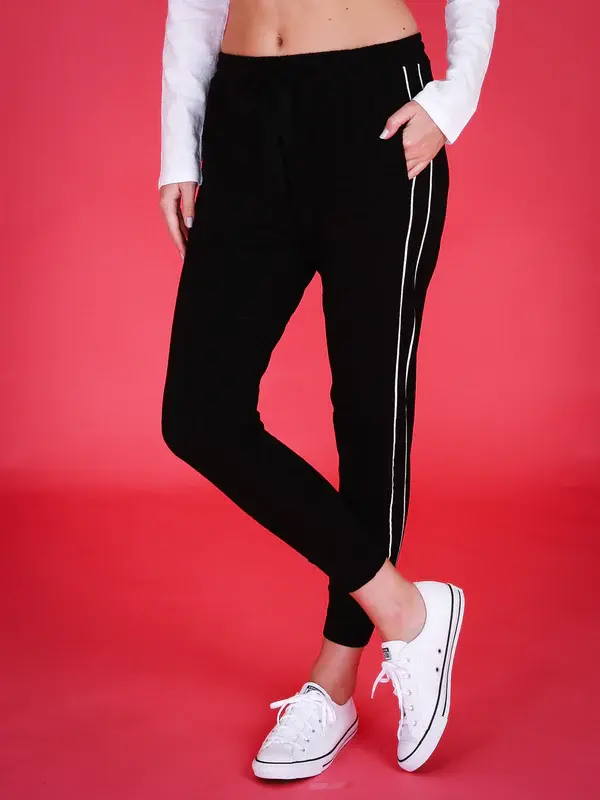 Rowan Stripe Seam Jogger BLK